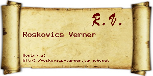 Roskovics Verner névjegykártya